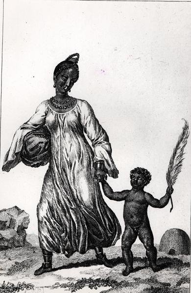 امرأة من تمبكتو ، من 'Journal d'un voyage a Tombouctou' بقلم رينيه كايلي (1799-1838) بواسطة المدرسة الفرنسية