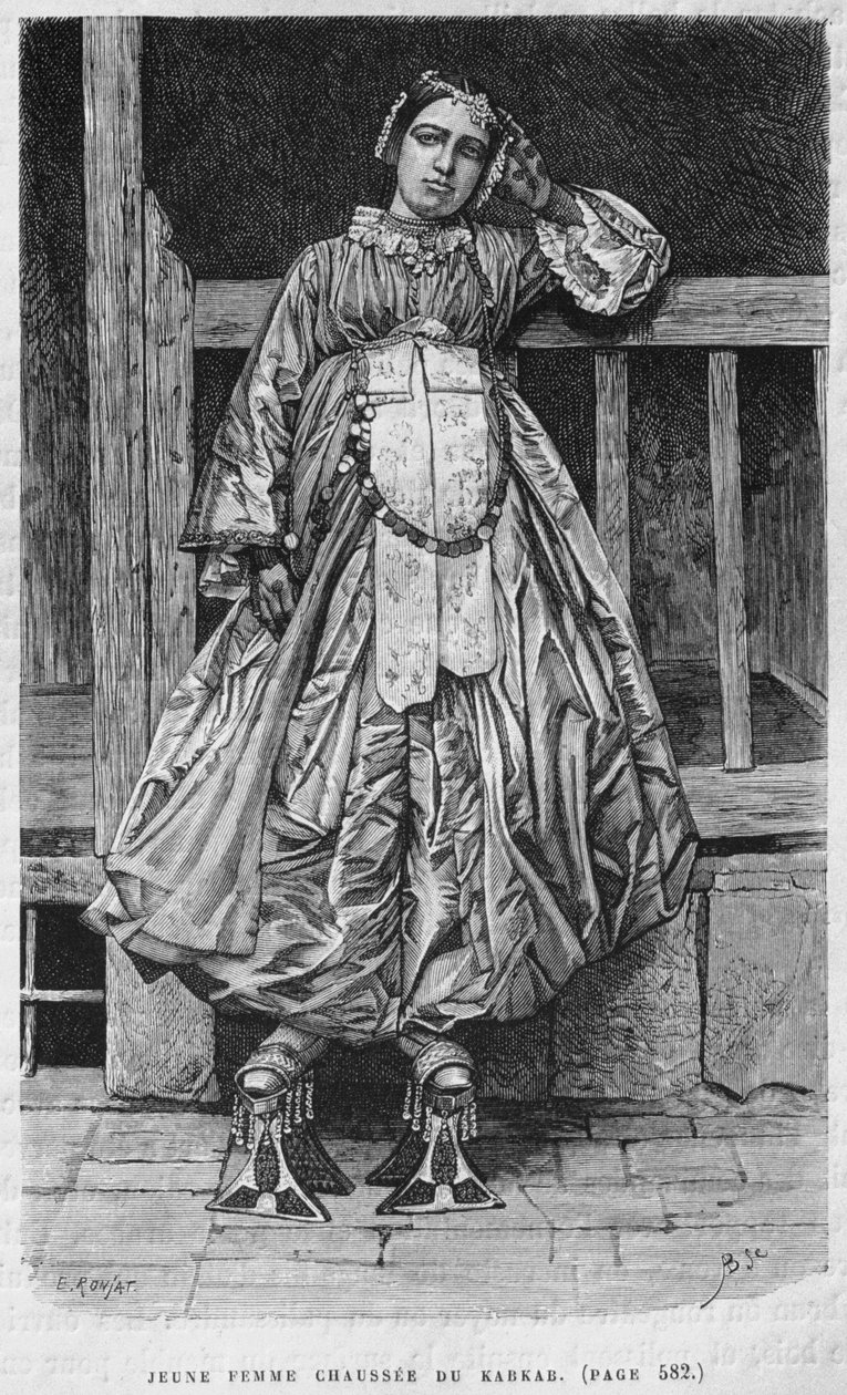 امرأة ترتدي الكباب من سوريا اليوم. رحلات إلى فينيسيا ولبنان وجودي. 1875-1880 من لويس تشارلز إميل لورت ، 1884 (النقش وزن الجسم) بواسطة المدرسة الفرنسية