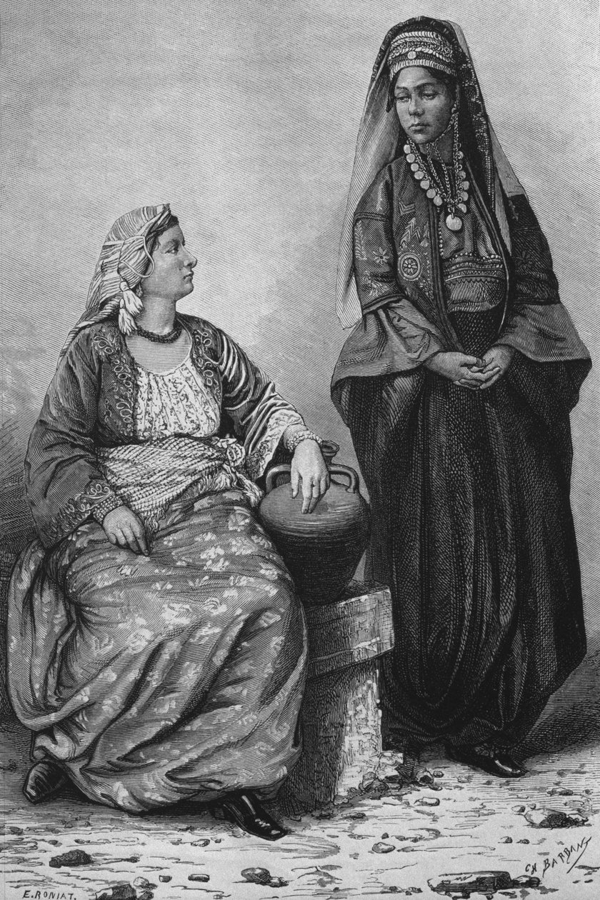 نساء طرابلس من سوريا اليوم. رحلات إلى فينيسيا ولبنان وجودي. 1875-1880 من لويس تشارلز إميل لورت ، 1884 (النقش وزن الجسم) بواسطة المدرسة الفرنسية