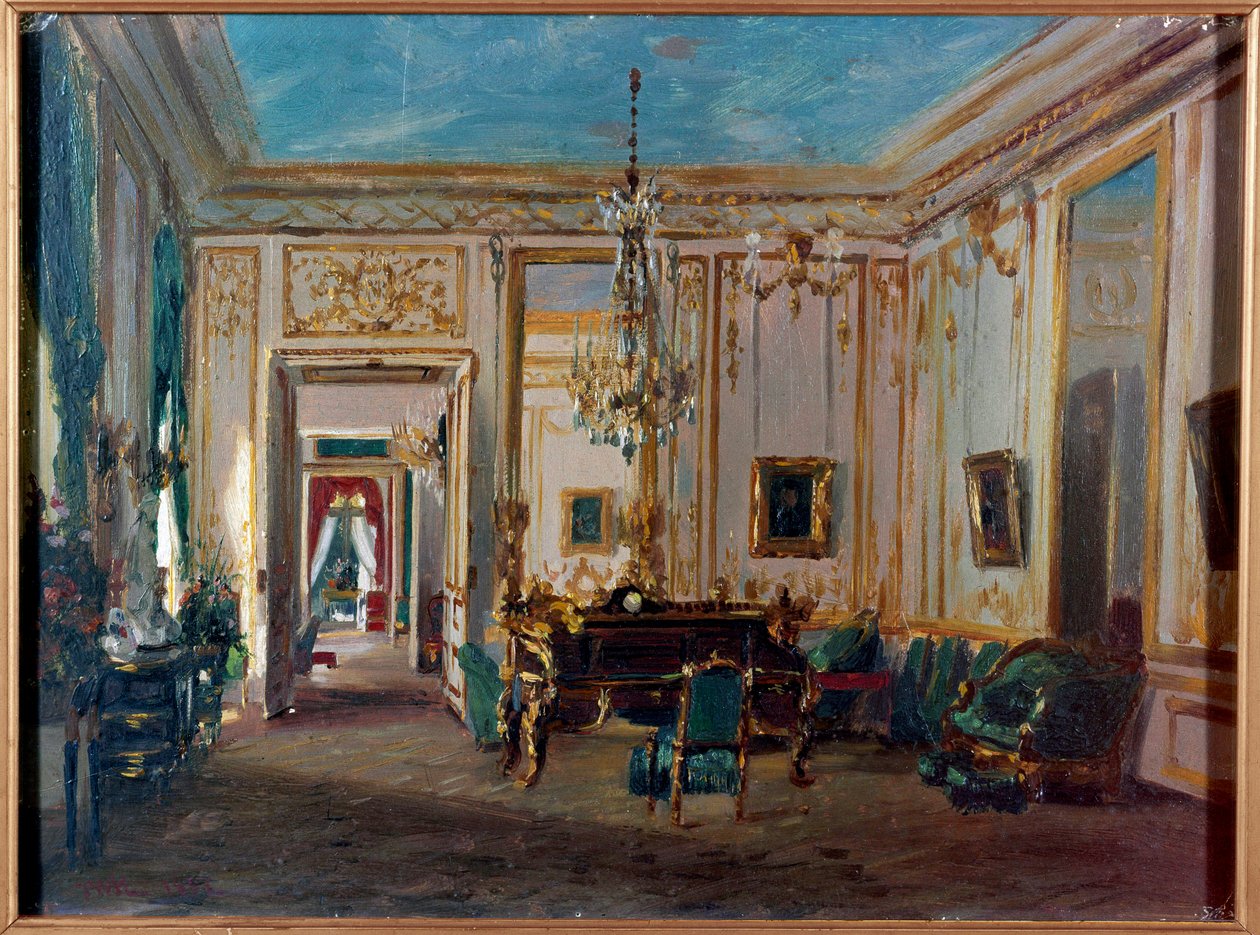 Work cabinet of the Impress Eugenie a Saint Cloud painting of the 19th century. Paris, decorative arts بواسطة المدرسة الفرنسية