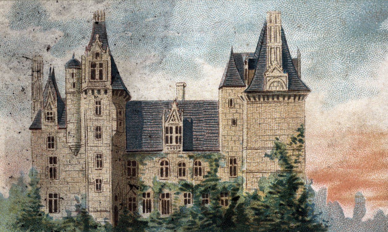 منظر لقلعة Montigny-le-Ganelon (Montigny le ganelon) (Eure et loir). بواسطة المدرسة الفرنسية