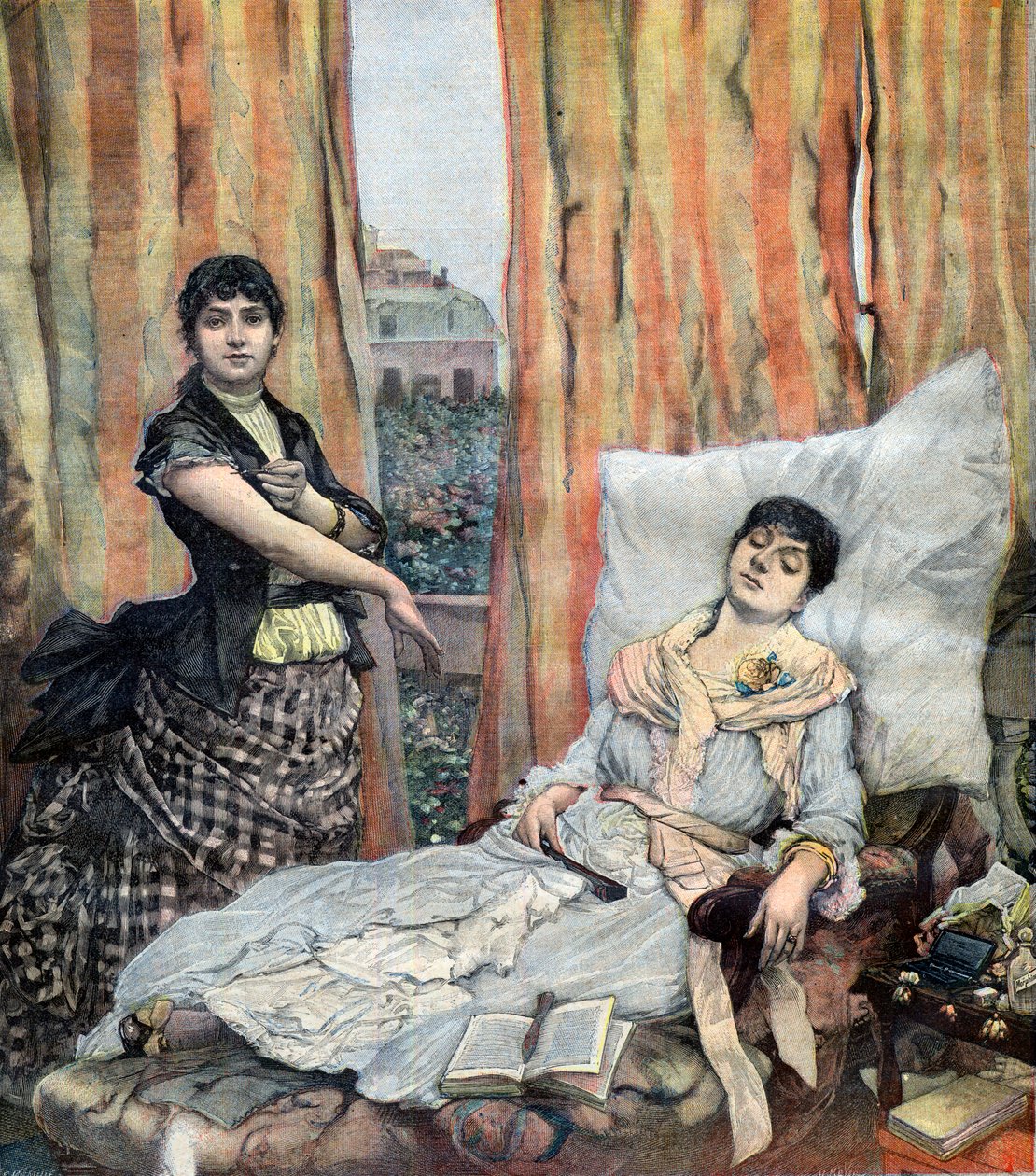 النساء اللاتي يتلقين حقنة المورفين اليومية بواسطة المدرسة الفرنسية