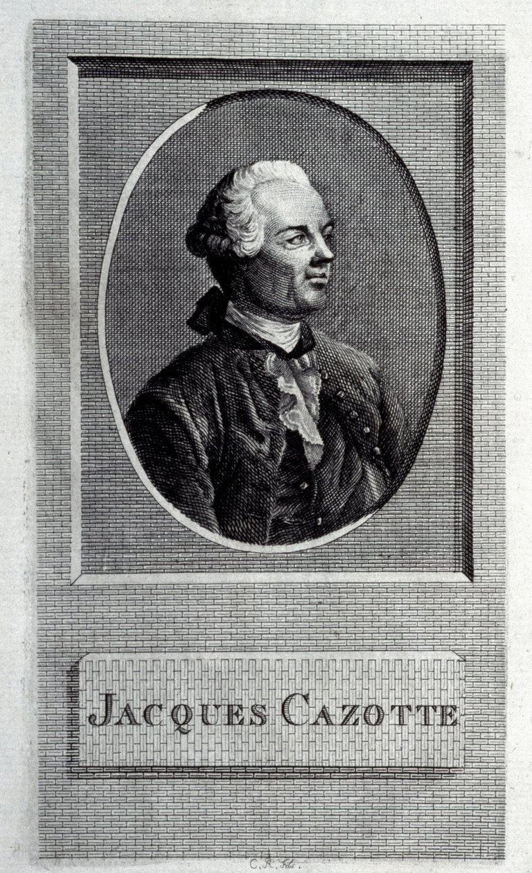 صورة شخصية للمؤلف جاك كازوت 1720-1792 ، القرن الثامن عشر. بواسطة سيد فرنسي.