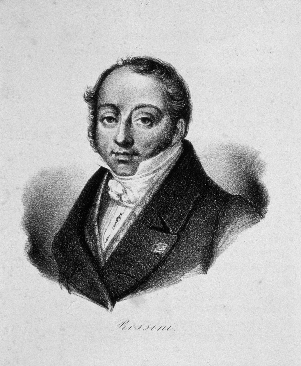 صورة للمؤلف جيوشينو أنطونيو روسيني 1792-1868 ، القرن التاسع عشر. بواسطة سيد فرنسي.
