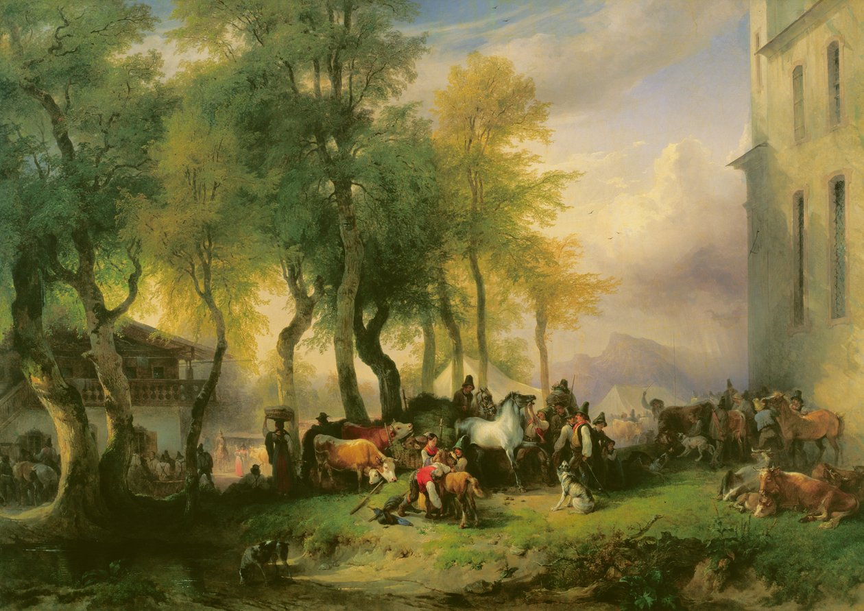 Cattlemarket على ماريا بلين ، 1837 بواسطة فريدريش جورمان