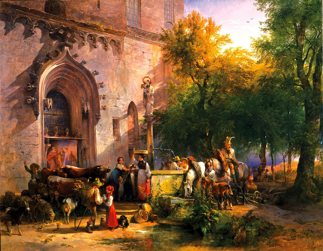 في نافورة الدير 1836 بواسطة فريدريش أوجست ماتياس جورمان