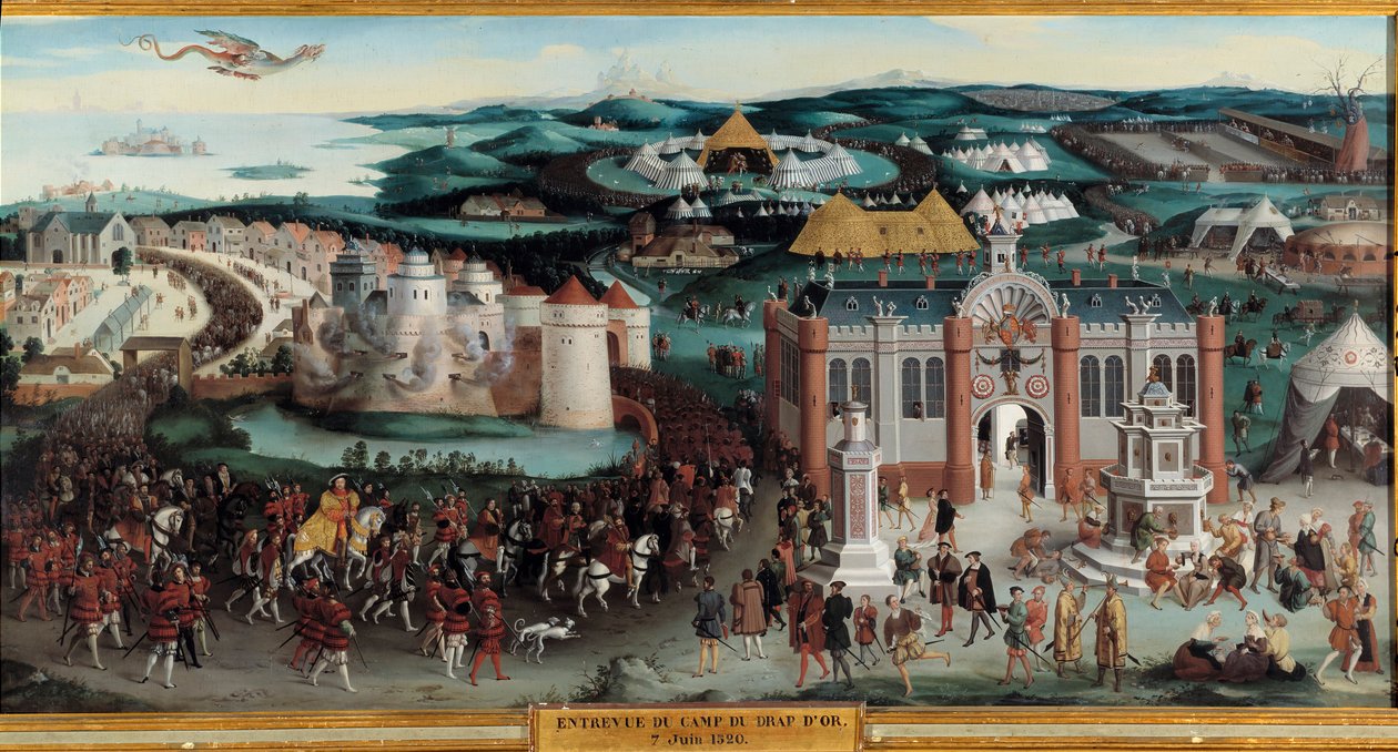 Interview of Francois I and Henry VIII at the camp du cloth d