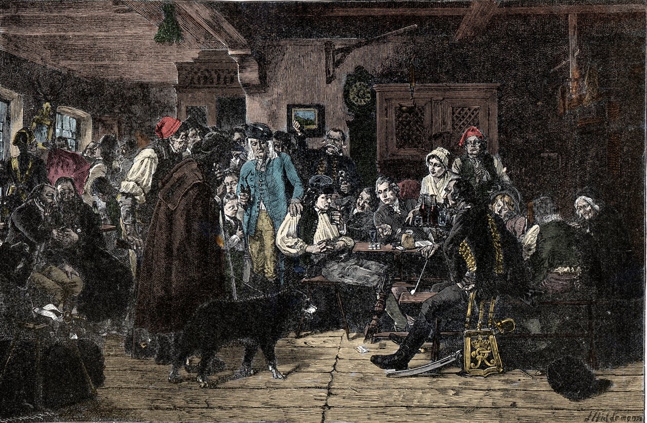 حرب سيليزيا: التجنيد في جيش سيليزيا - حروب سيليزيا (1740-1763): تجنيد قوات فريدريك الثاني من بروسيا ، المعروف باسم العظيم (1712-1786) - 1882 - نقش خشبي بواسطة هيدمان ، فريدريش (1829-1892) بواسطة فريدريش هيدمان