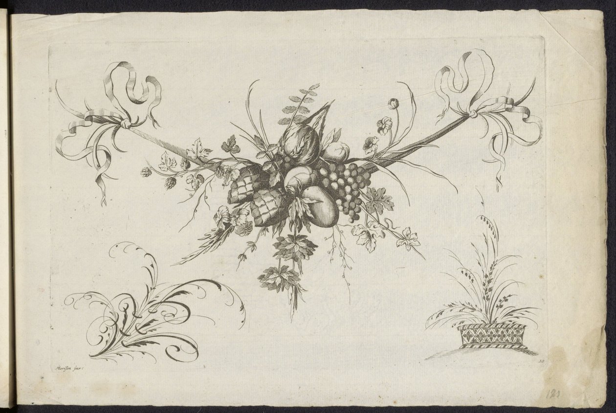 Festoen van vruchten ، Bladeren en bloemen أزهار متنوعة جديدة من الزهور والفواكه (عنوان المسلسل) بواسطة فريدريك جاكوب موريسون