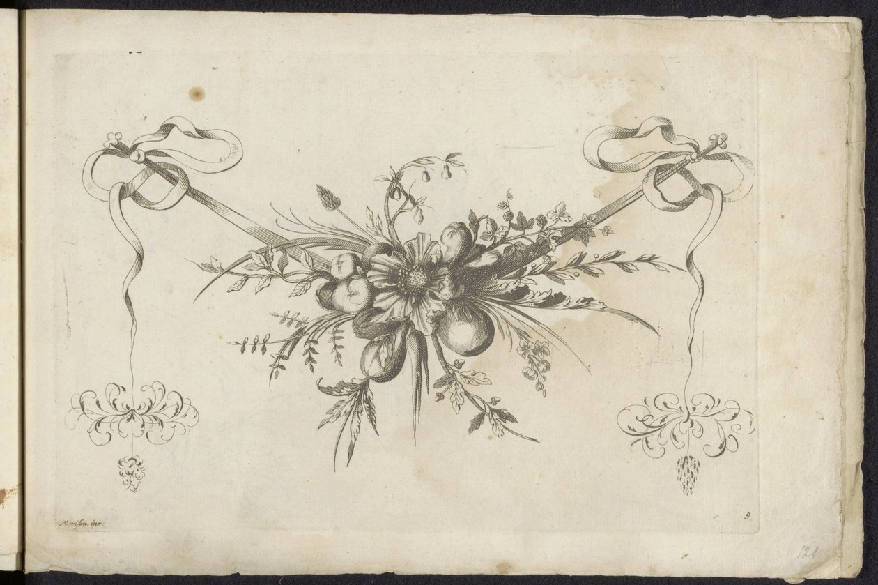 Festoen van vruchten ، Bladeren en bloemen أزهار متنوعة جديدة من الزهور والفواكه (عنوان المسلسل) بواسطة فريدريك جاكوب موريسون