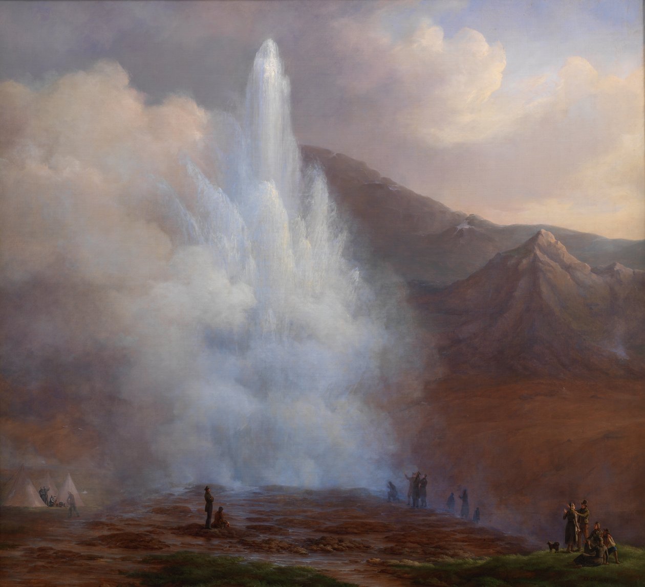 اندلاع الينابيع الساخنة في آيسلندا عام 1834 بواسطة فريدريك ثيودور كلوس