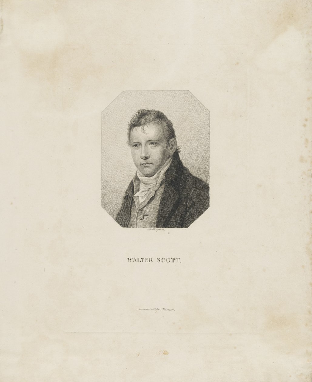 صورة للروائي والشاعر التاريخي السير والتر سكوت 1771-1832 ، كاليفورنيا 1825. بواسطة فريدريش فيلهلم بولينجر