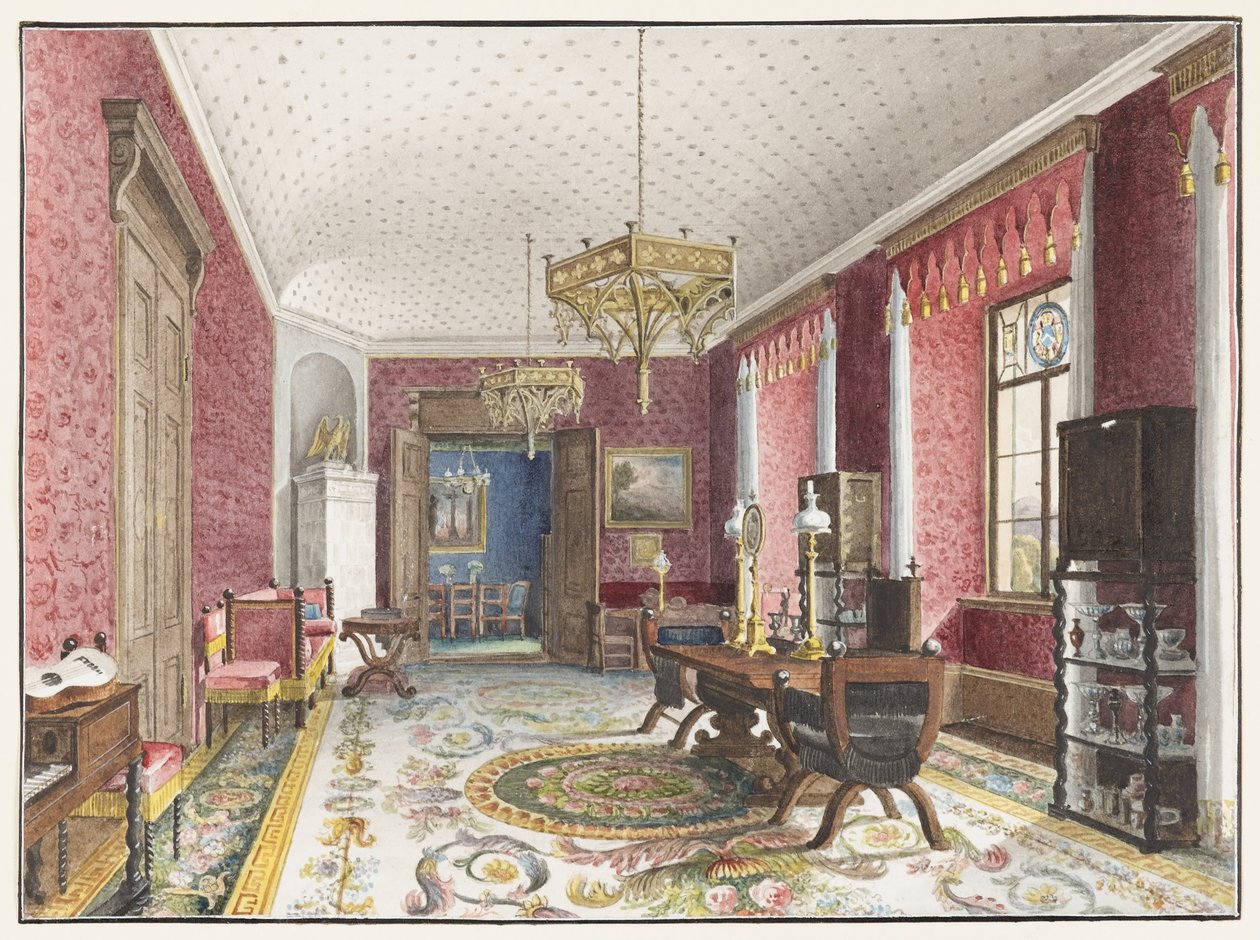 الغرفة الحمراء ، Schloss Fischbach ، ج. 1846 بواسطة فريدريش فيلهلم كلوزه