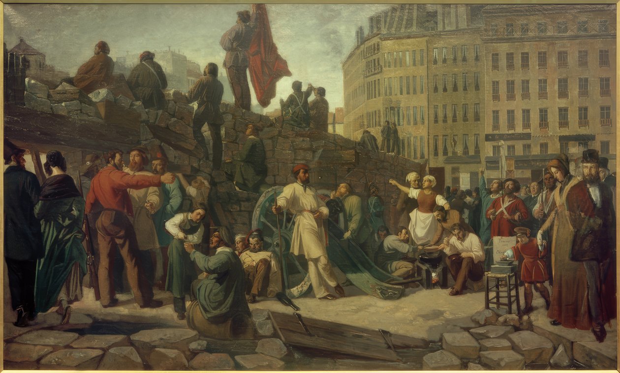 ثورة فبراير 1848 ، حواجز باريس - جوهرة. مارترستيج بواسطة فريدريش فيلهلم مارترستيج