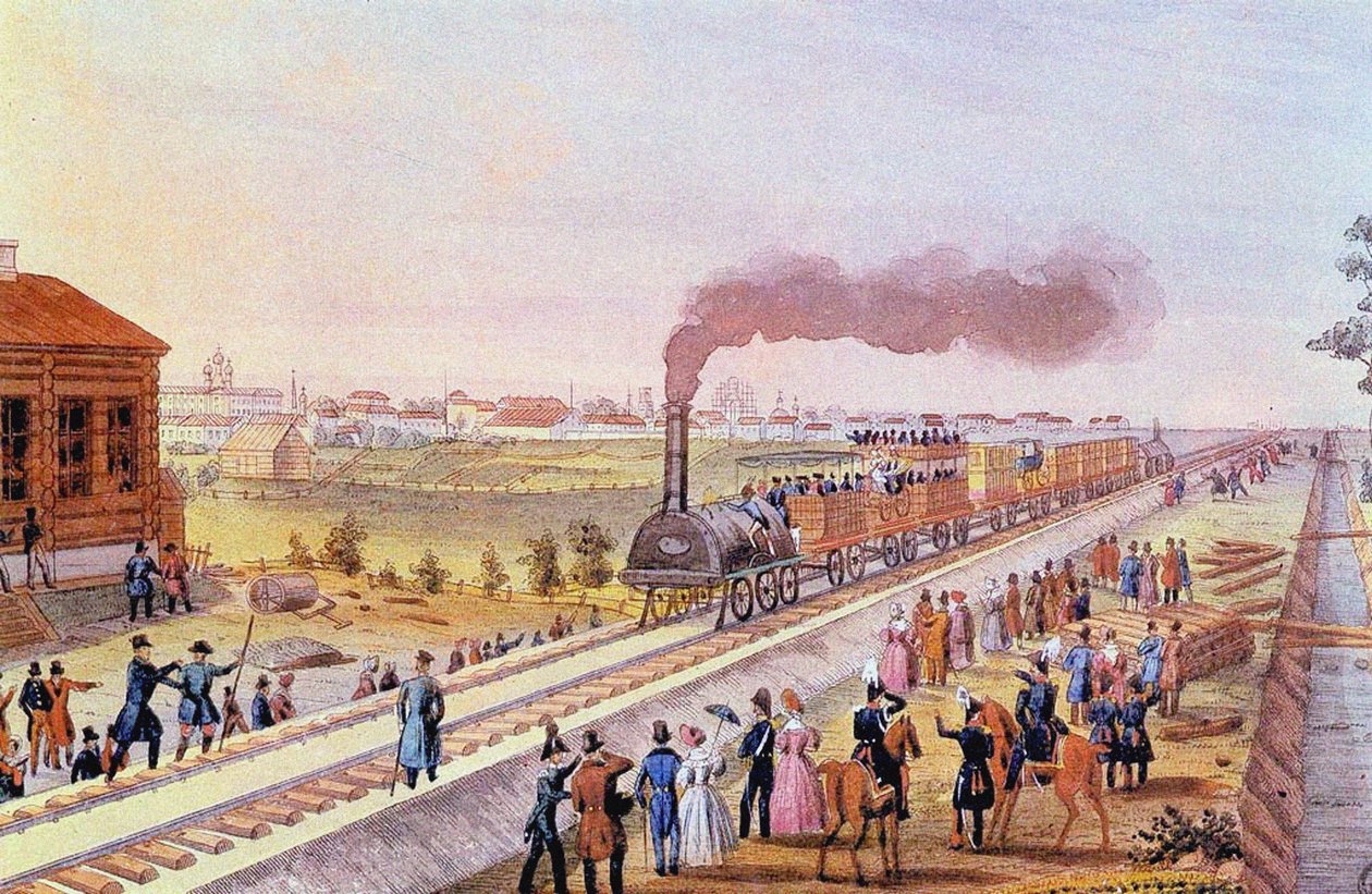 وصول أول قطار من سانت بطرسبرغ إلى تسارسكوي سيلو في 30 أكتوبر 1837 ، 1837 بواسطة فريدريش فون مارتينز