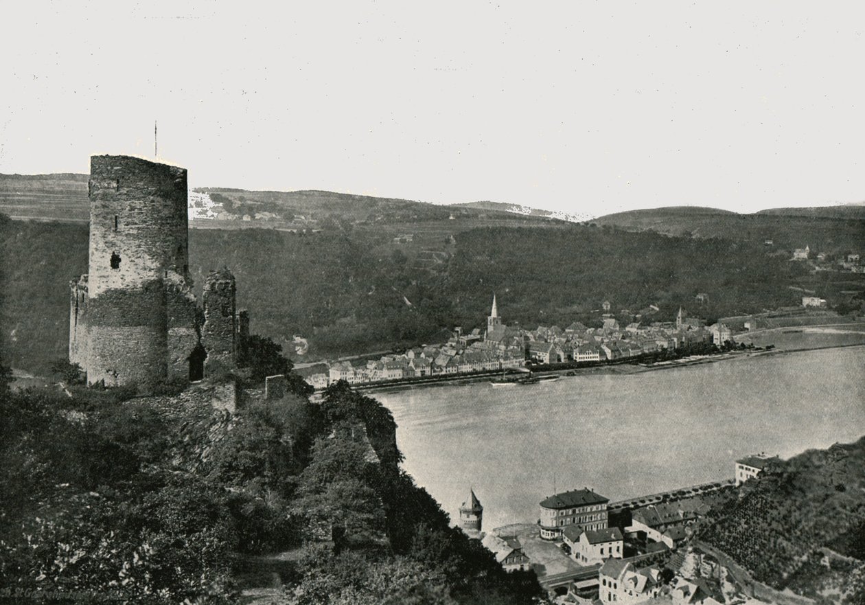 كاتز يطل على نهر الراين ، St Goarshausen ، ألمانيا ، 1895. بواسطة فريث وشركاه