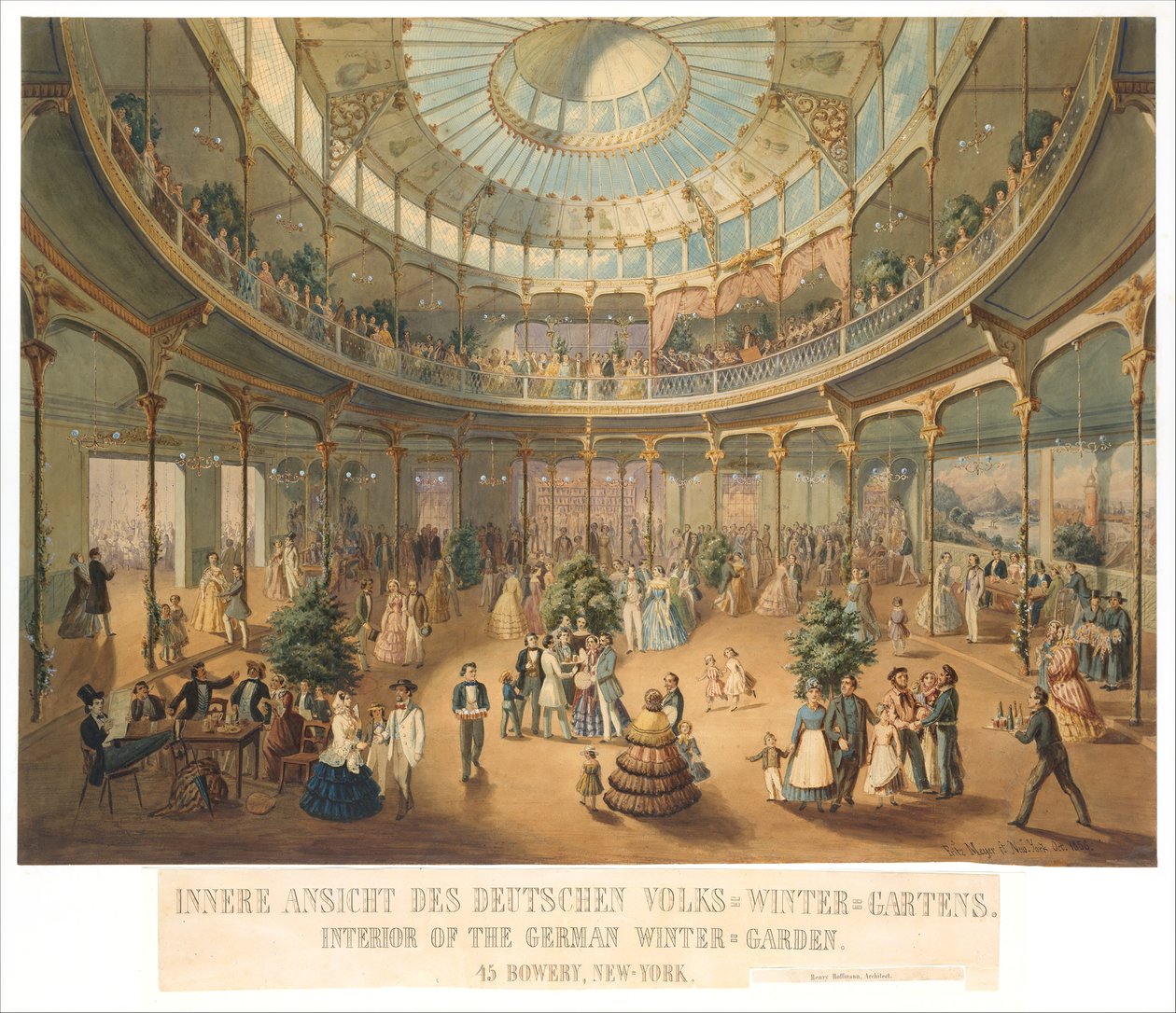 منظر داخلي لحديقة الشتاء الشعبية الألمانية. داخل الحديقة الشتوية الألمانية ... 1856. بواسطة فريتز ماير