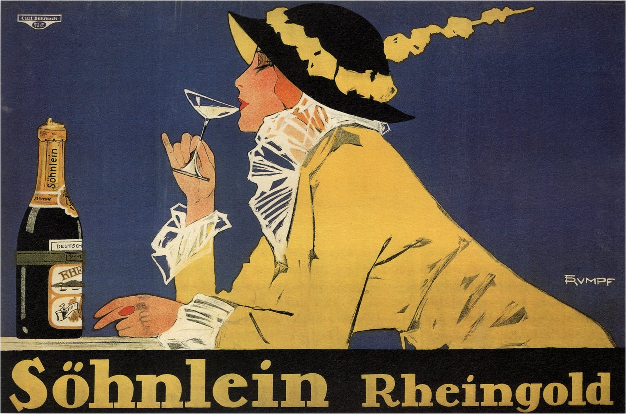 الإعلان عن النبيذ الفوار Sohnlein Rheingold بواسطة فريتز هال
