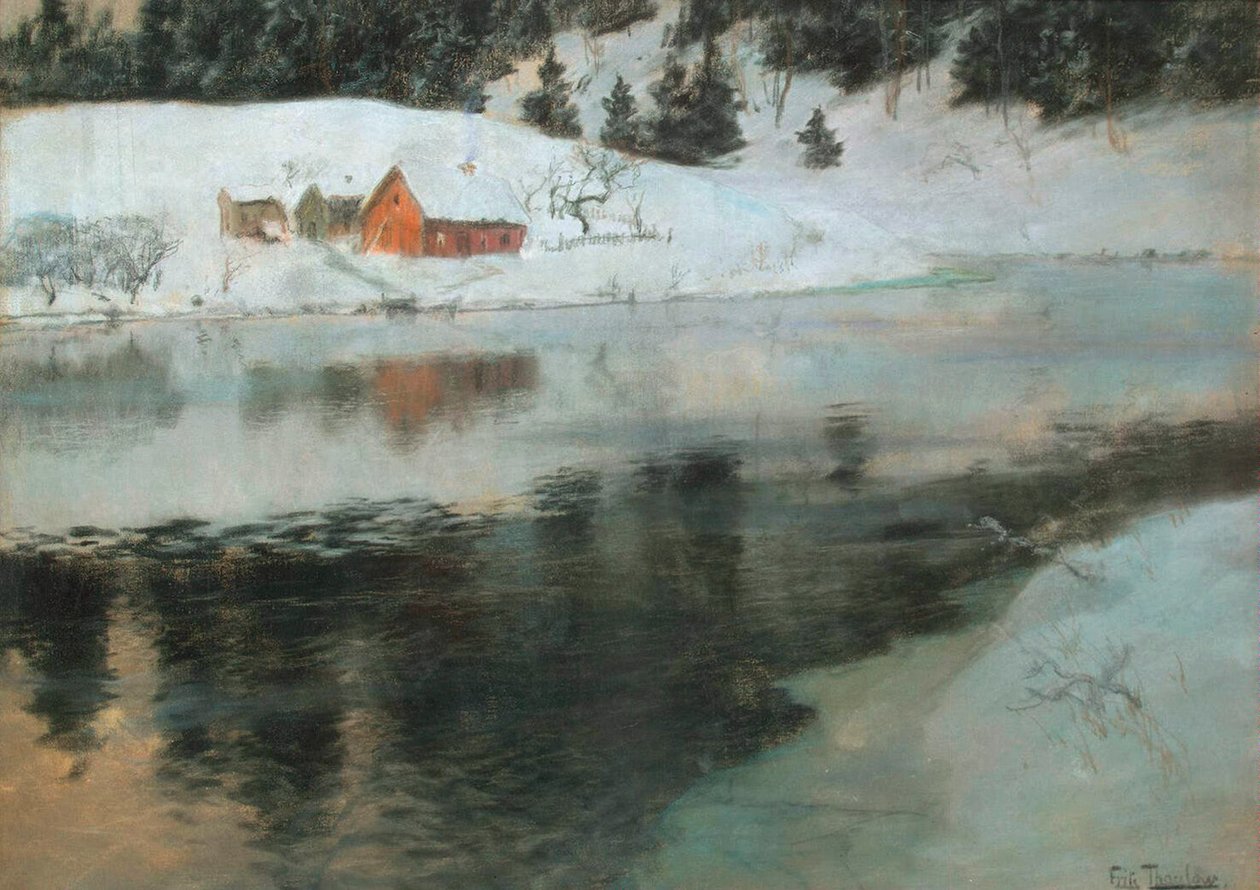 منظر طبيعي شتوي ، c1883-1884. بواسطة فريتز ثولوف