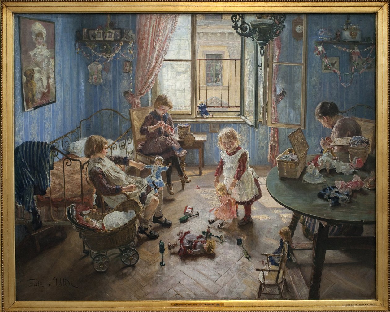 روضة أطفال. لوحة فريتز فون اوهدي (1848-1911) ، زيت على قماش بواسطة فريتز فون Uhde