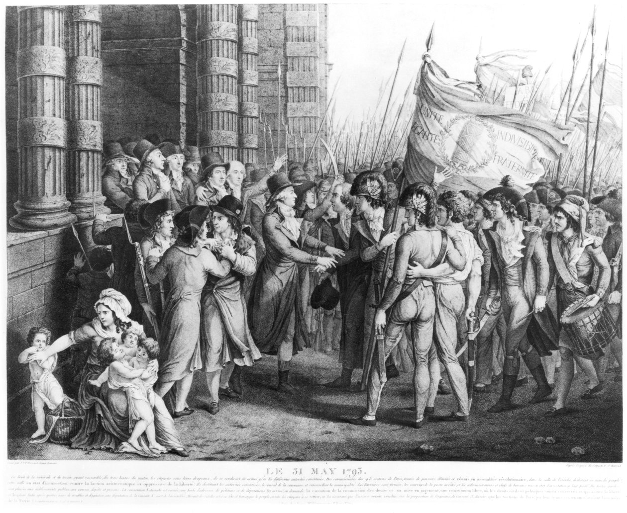 نواب المؤتمر الوطني يغادرون مجلس النواب في التويلري ، 31 مايو 1793 ، نقش جان جوزيف تاسيرت (1765-1835) بواسطة فولكران جان هارييت