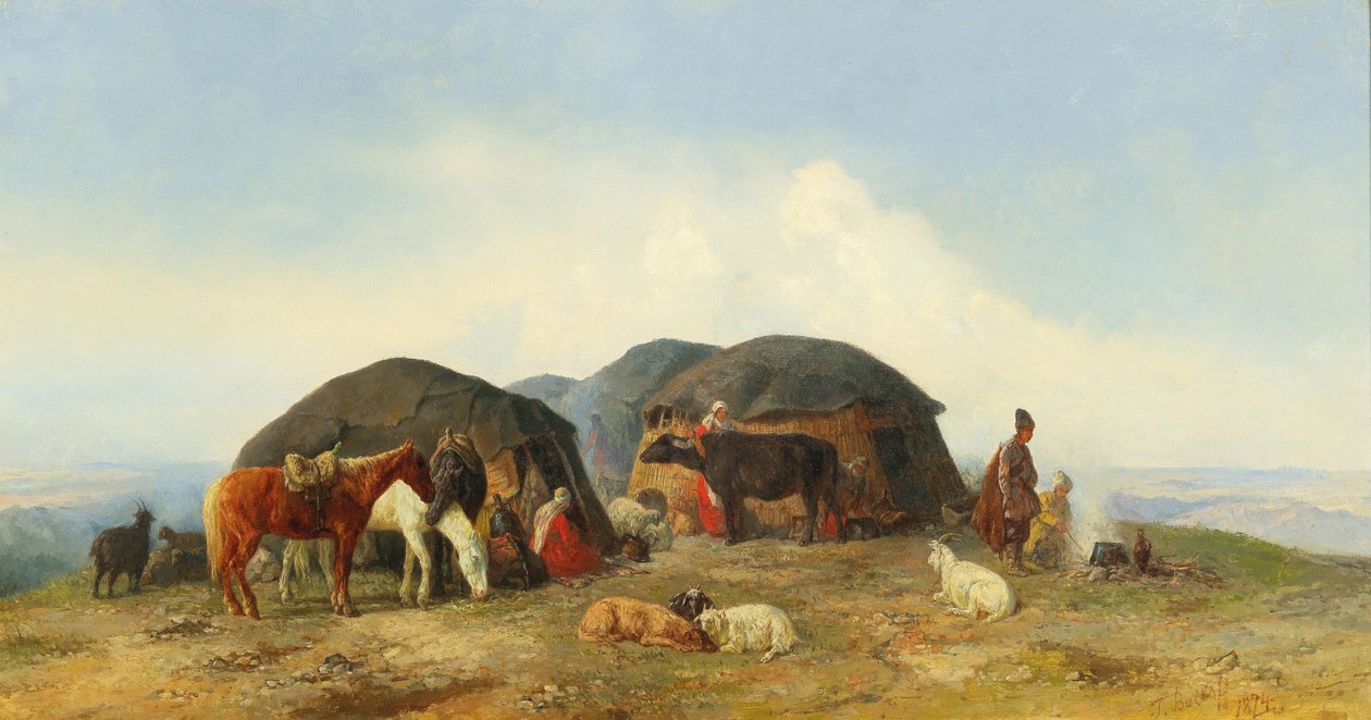 راحة رعاة الماشية في شمال القوقاز ، 1874. بواسطة فيودور إيليتش بايكوف