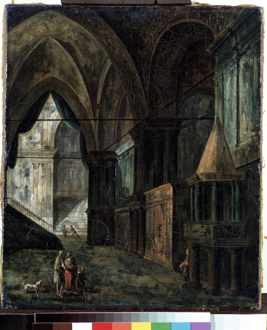 في كاتدرائية (في كاتدرائية). لوحة لفيودور ياكوليفيتش أليكسيف (1753-1824). زيت على قماش ، 35.5 × 30.5 سم بواسطة فيودور ياكوفليفيتش أليكسيف