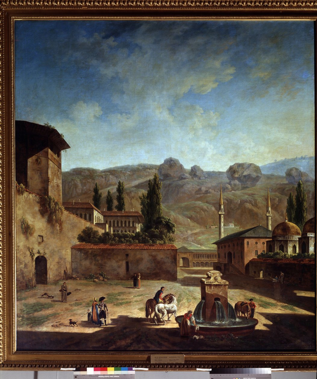 Vue de la ville de Bakhchisaray (أوكرانيا) (منظر لمدينة Bakhchisaray). Peinture de Fyodor Yakovlevich Alexeev (1753-1824). Huile sur Toile بواسطة فيودور ياكوفليفيتش أليكسيف