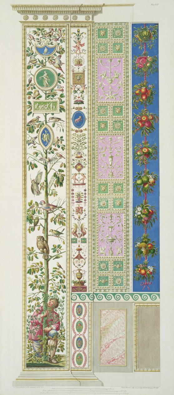 لوحة من رافائيل لوجيا في الفاتيكان ، من "Delle Loggie di Rafaele nel Vaticano" ، نقشها جيوفاني أوتافياني (c.1735-1808) ، تم نشرها c.1772-77 (نقش ملون باليد) بواسطة G. and Camporesi، P. Savorelli