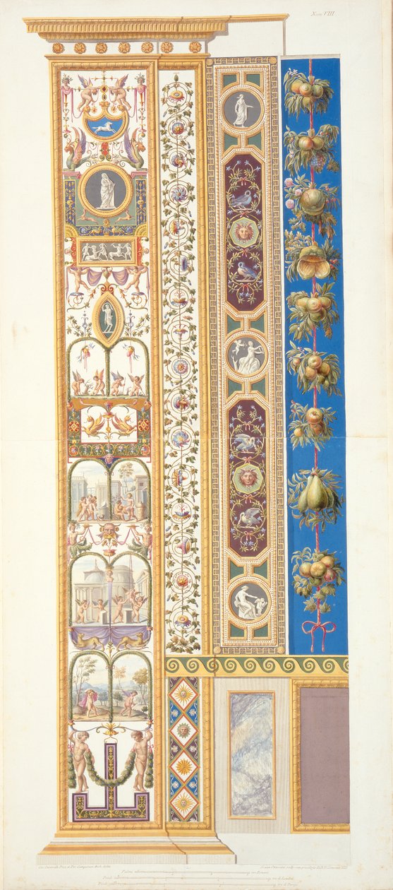 لوحة من رافائيل لوجيا في الفاتيكان ، من "Delle Loggie di Rafaele nel Vaticano" ، نقشها جيوفاني أوتافياني (c.1735-1808) ، تم نشرها c.1772-77 (نقش ملون باليد) بواسطة G. and Camporesi، P. Savorelli