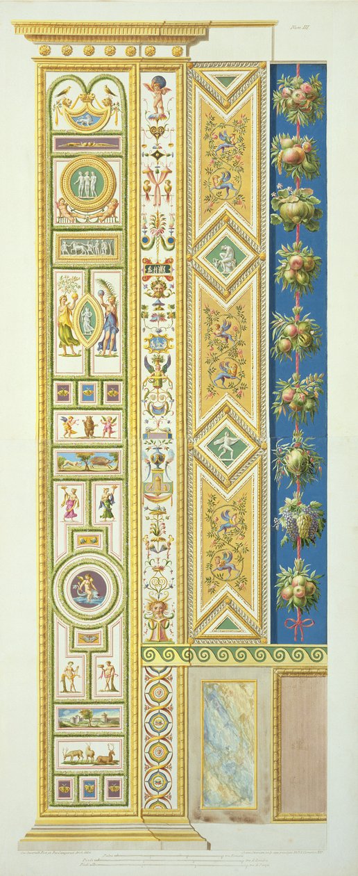 لوحة من رافائيل لوجيا في الفاتيكان ، من "Delle Loggie di Rafaele nel Vaticano" ، نقشها جيوفاني أوتافياني (c.1735-1808) نشرت c.1772-77 (نقش ملون باليد) بواسطة G. and Camporesi، P. Savorelli
