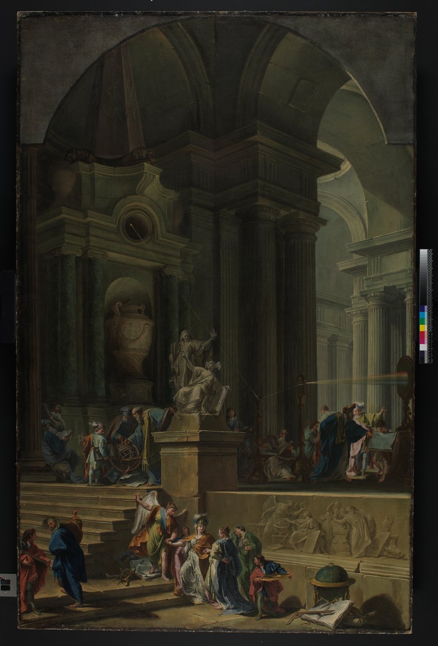 نصب تذكاري للسير إسحاق نيوتن (1642-1727) c.1727-29 بواسطة GB و Valeriani D. و G. Pittoni