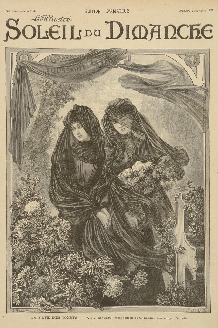 عيد جميع القديسين ، من غلاف Soleil du Dimanche ، الأحد الرابع من نوفمبر 1900 بواسطة G. Bonnet