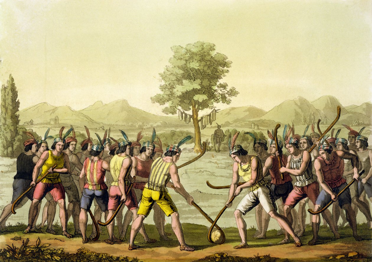 هنود يلعبون Ciueca ، تشيلي ، من "Le Costume Ancien et Moderne" ، المجلد الثاني ، اللوحة 29 ، بقلم جولز فيراريو ، منقوش بواسطة باولو فوماغالي (القرن التاسع عشر) ، تم نشره في 1820s-30s (نقش الألوان) بواسطة G. براماتي