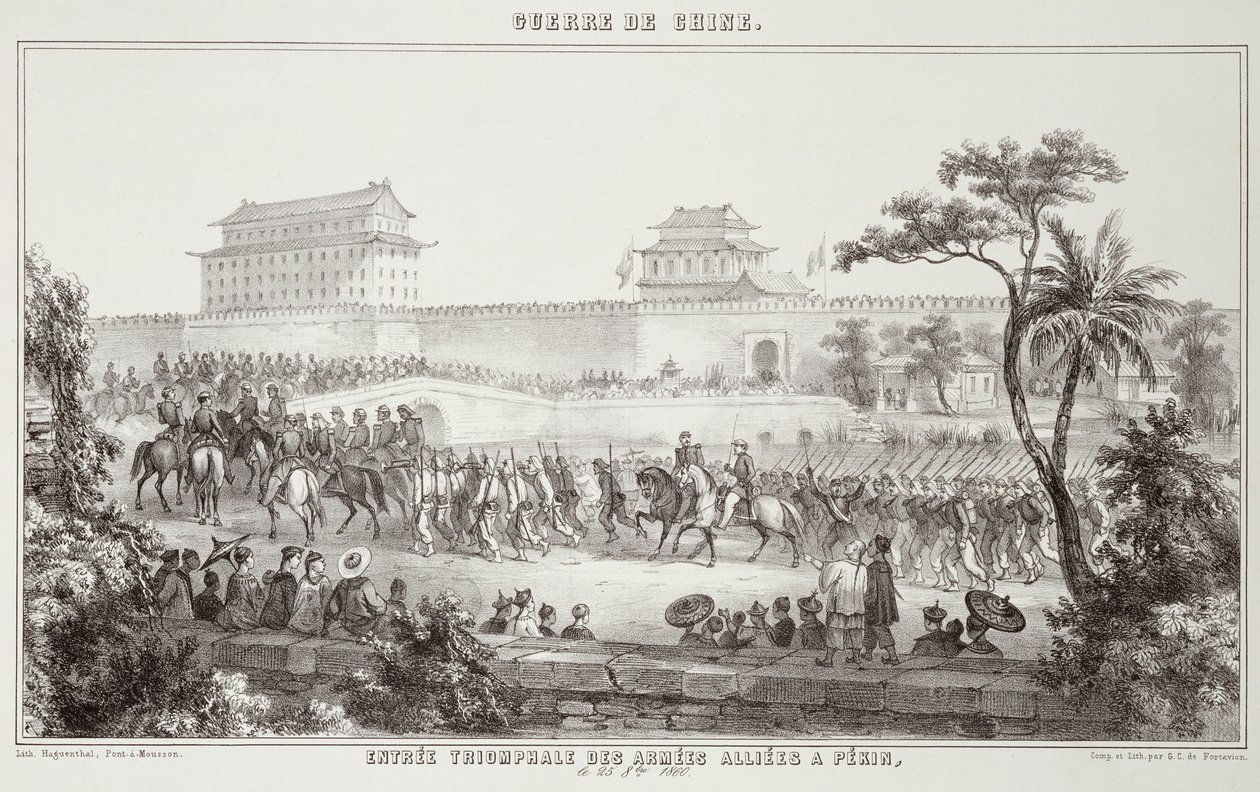 دخول النصر لجيوش الحلفاء إلى بكين ، 25 أكتوبر 1860 ، من الحرب في الصين ، 1862 بواسطة GC de Fortavion