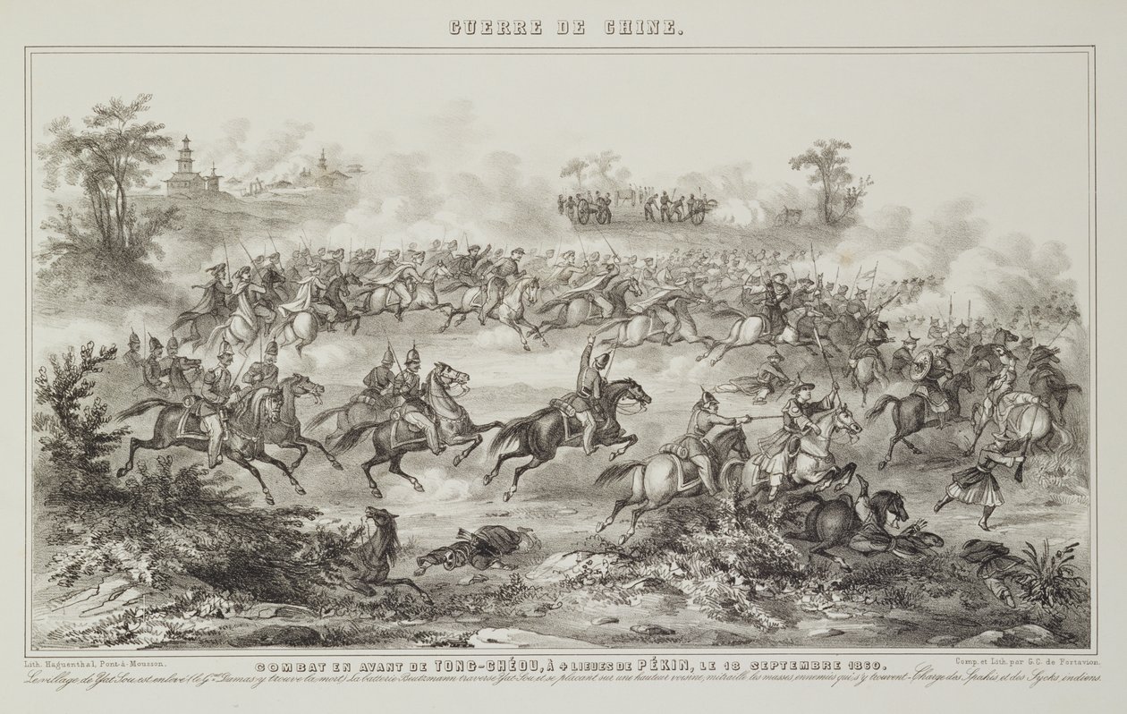 معركة تشانغ-كيا-أونانغ ، قبل تونغ تشو ، 18 سبتمبر 1860 ، من الحرب في الصين ، 1862 بواسطة GC de Fortavion