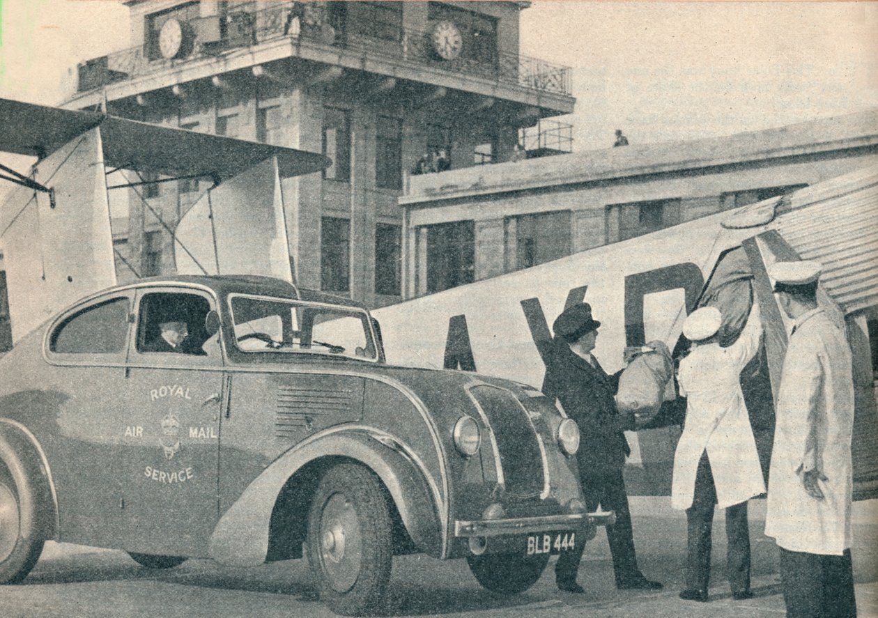 تحميل رسائل البريد على متن الخطوط الجوية الإمبراطورية في مطار كرويدون ، c1936 c1937 بواسطة GPO