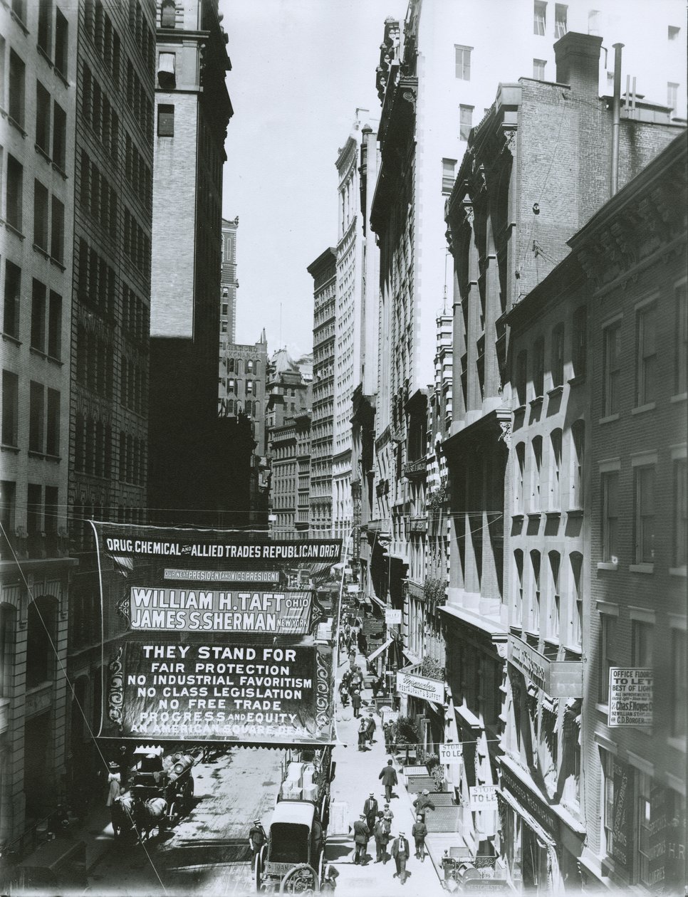 تافت وشيرمان بانر على Maiden Lane ، مدينة نيويورك ، 1908 بواسطة جي بي هول وابنه