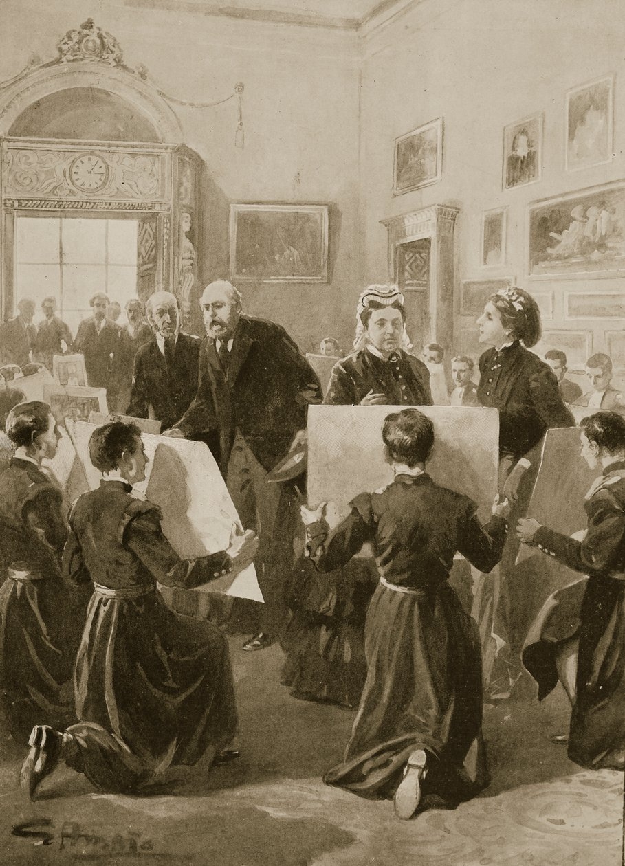 Bluecoat Boys يعرضون رسوماتهم للملكة فيكتوريا في قصر باكنغهام ، 3 أبريل 1873 ، من "أخبار لندن المصورة" ، 1901 بواسطة GS Amato