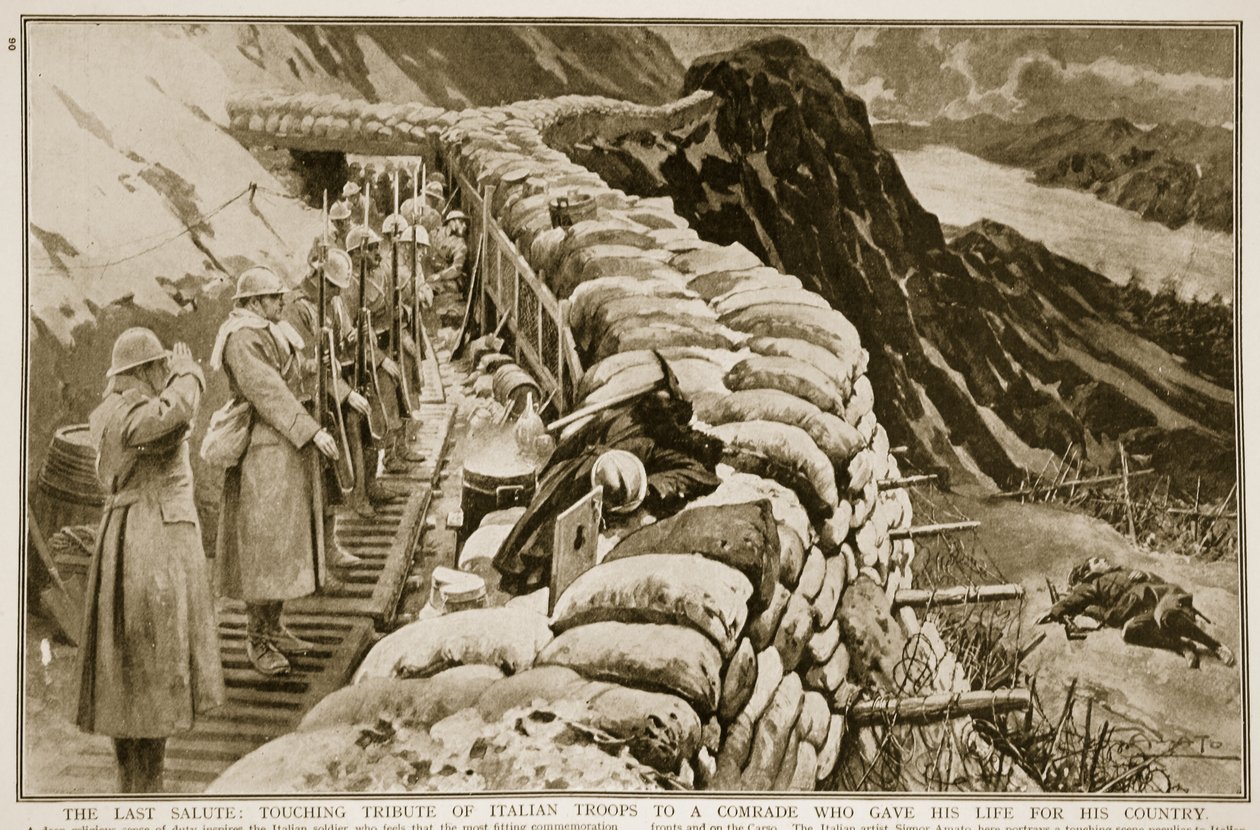التحية الأخيرة: لمس تحية القوات الإيطالية لرفيق ضحى بحياته من أجل بلاده ، 1914-1919 بواسطة GS Amato