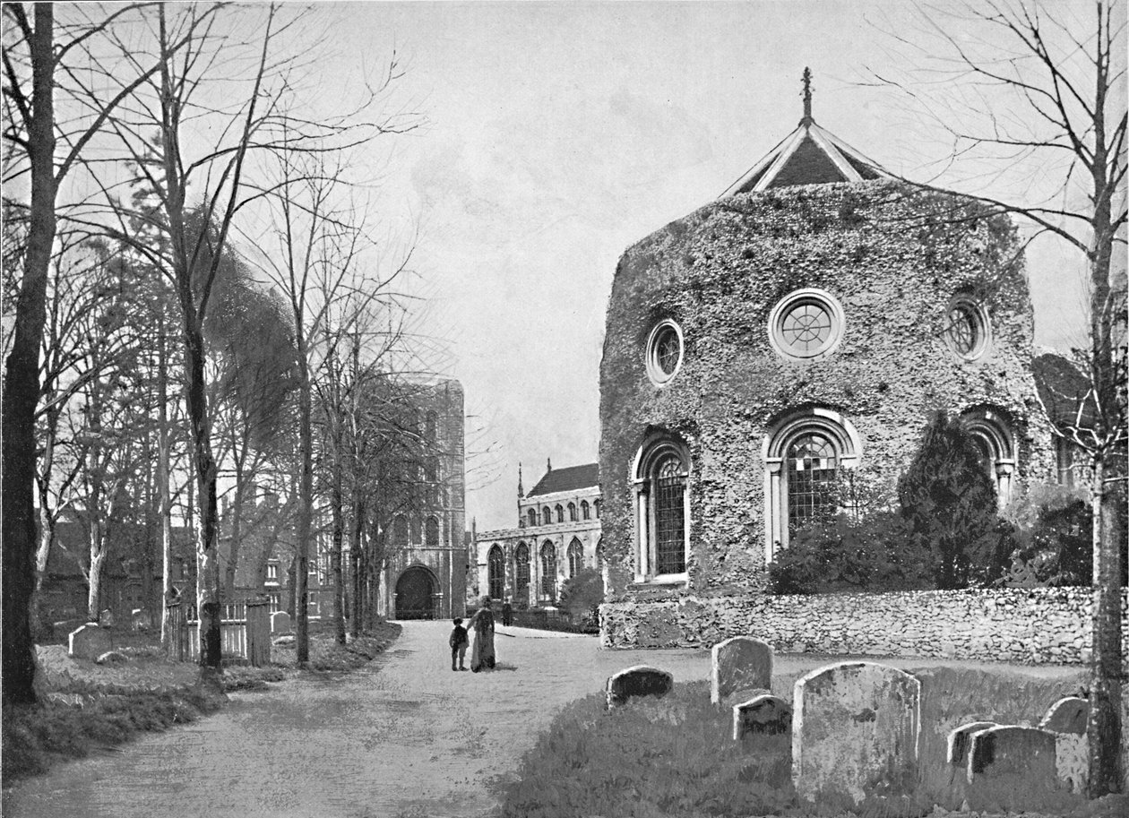 Bury St. Edmunds: Tower ، Church and Abbey ، c1896 بواسطة GA نيكولز