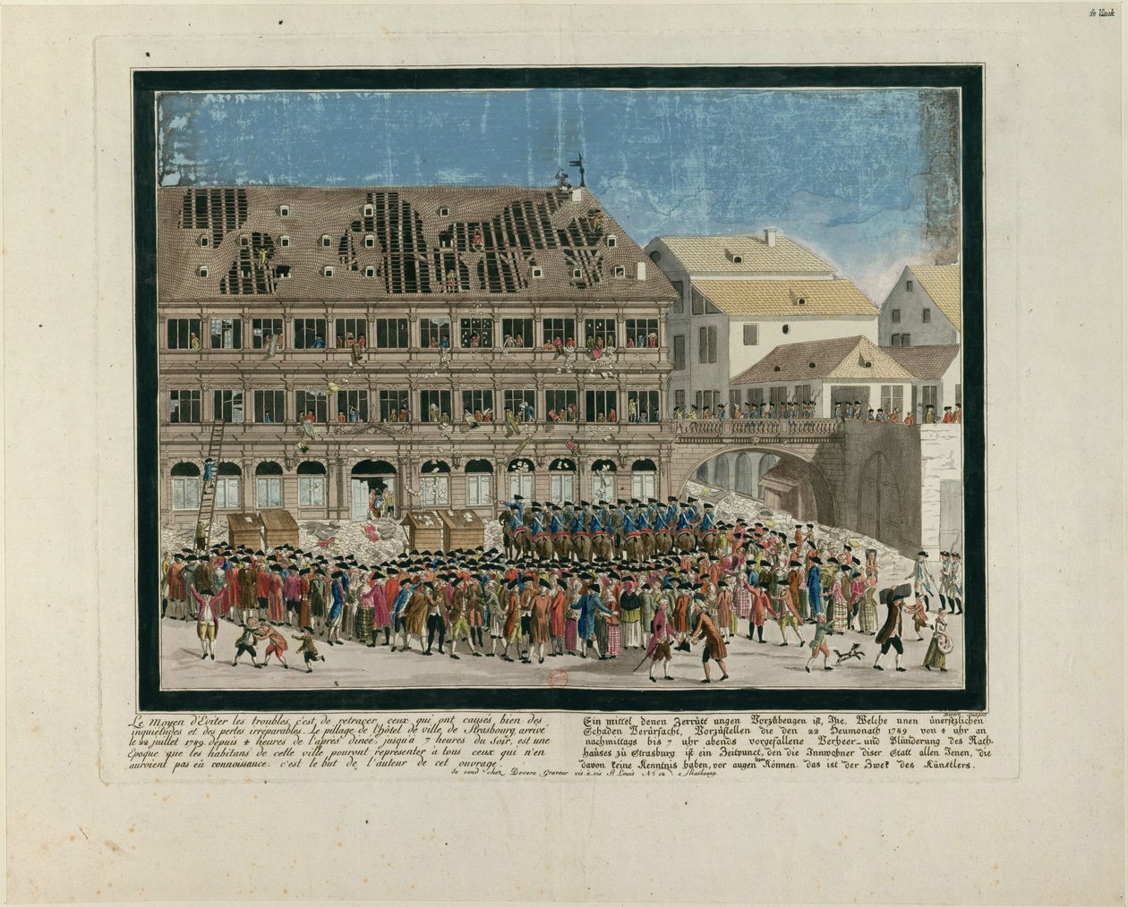 يوم 21 يوليو 1789. اقتحام مجلس مدينة ستراسبورغ في 21 يوليو 1789 ، ج. 1790. بواسطة جي ديفير