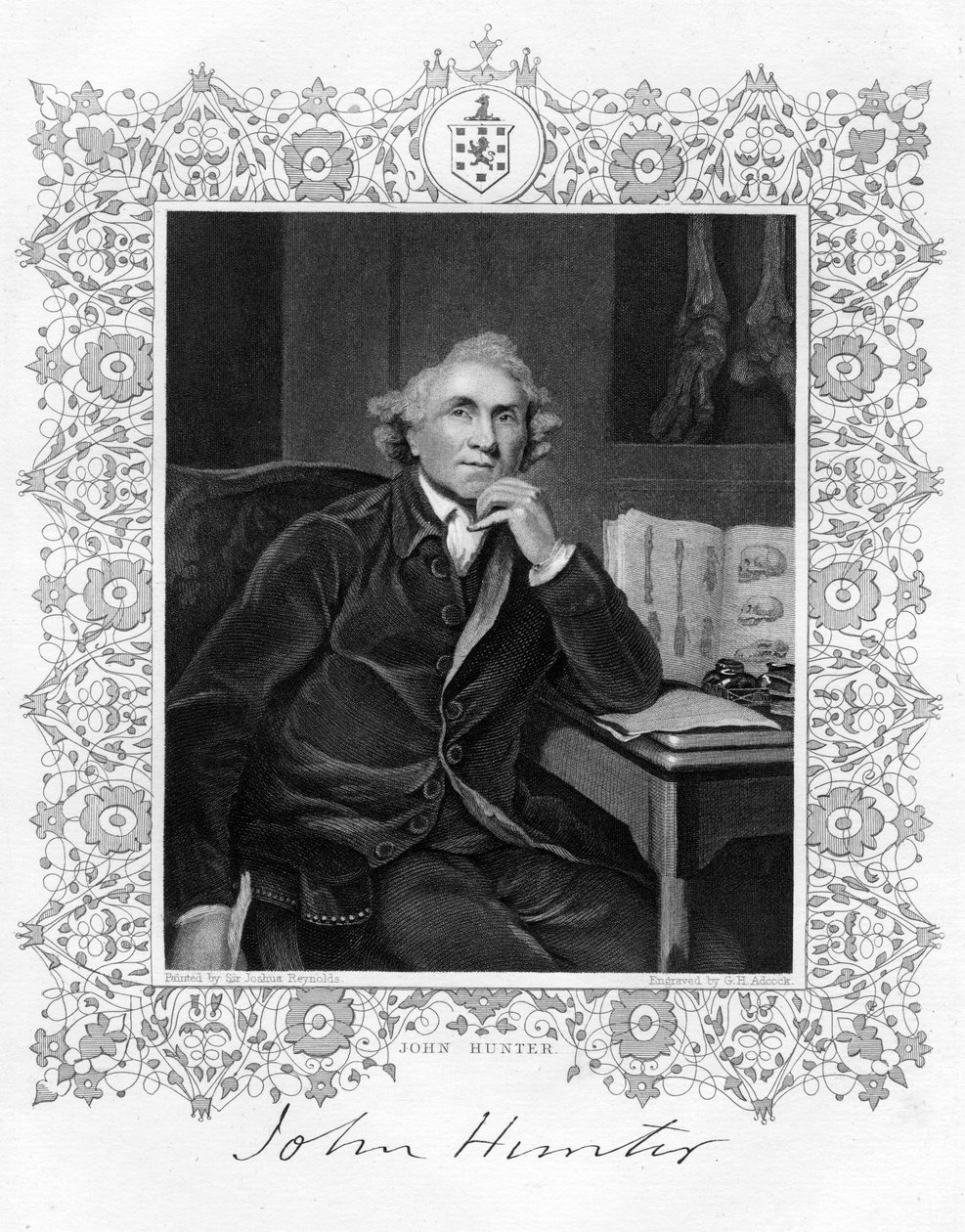 جون هانتر 1728-1793 ، الجراح الاسكتلندي ، القرن التاسع عشر. بواسطة GH Adcock