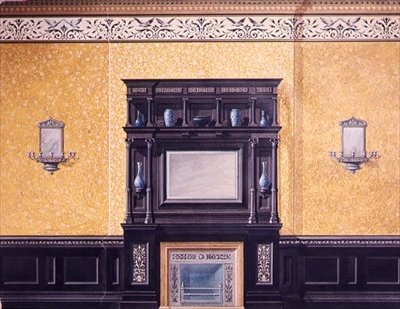 تصميم لقاعة الرسم الأمامية ، رقم 1 ، جروزفينور كريسنت ، لندن ، c.1850 بواسطة جي هاتشينسون