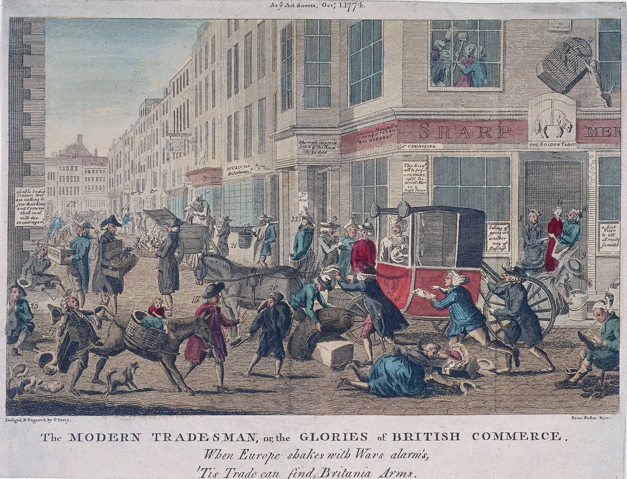 "التاجر الحديث ، أمجاد التجارة البريطانية" ، 1774 بواسطة جي تيري