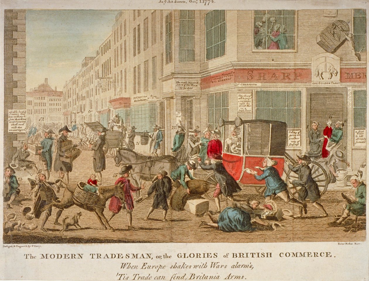 "التاجر الحديث ، أمجاد التجارة البريطانية" ، 1774 بواسطة جي تيري