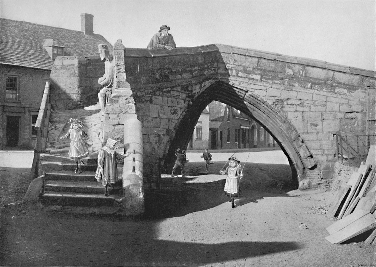 الجسر القديم في كرولاند ، لينكولنشاير ، c1896 بواسطة GW ويلسون وشركاه