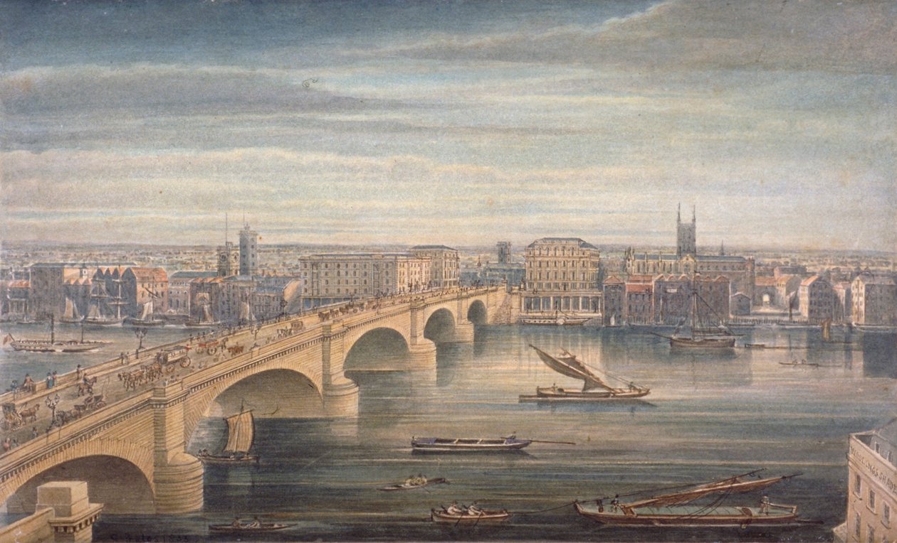 جسر لندن ، لندن ، c1835 بواسطة جي ييتس