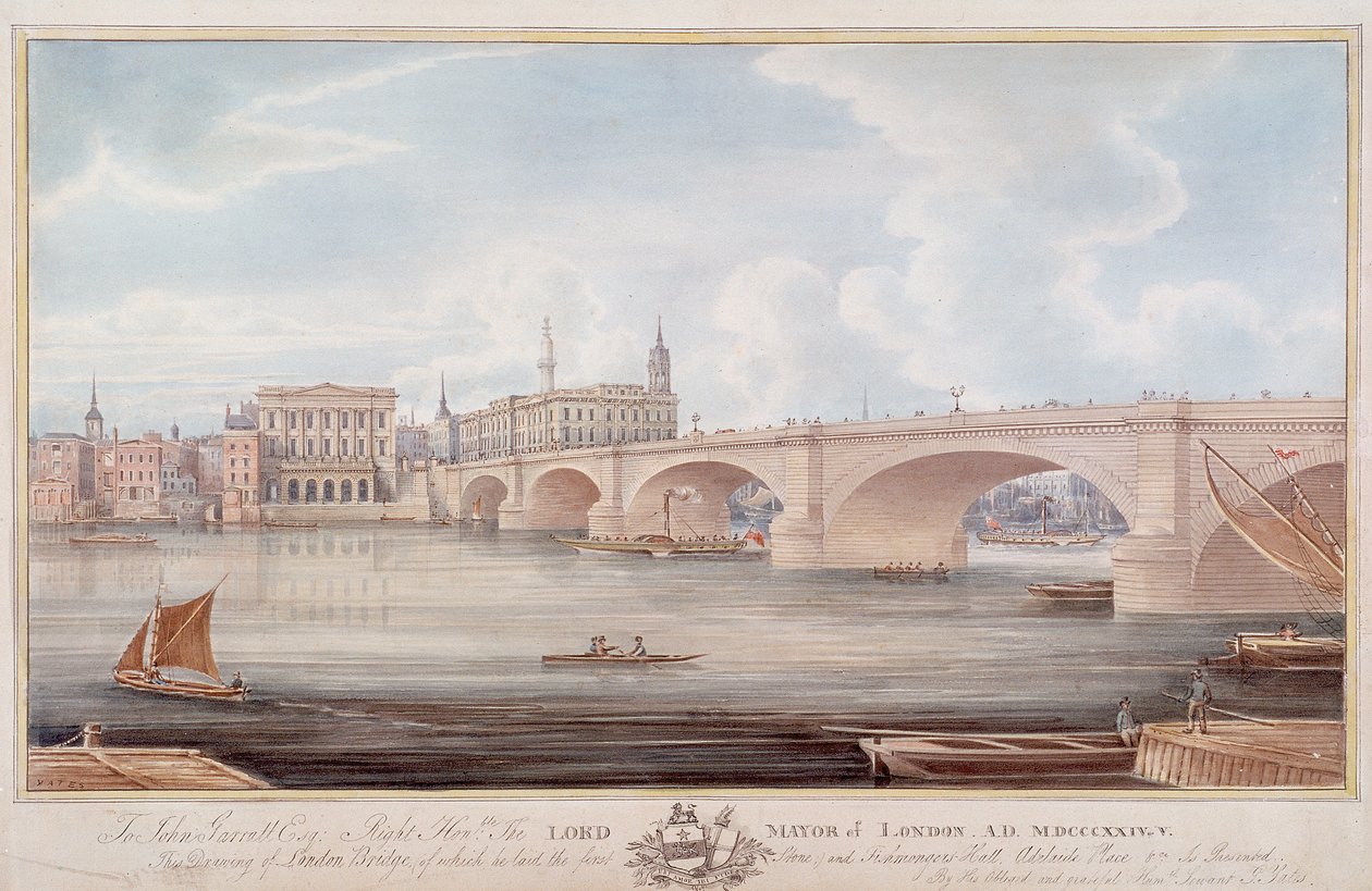 جسر لندن الجديد ، لندن ، c1835 بواسطة جي ييتس