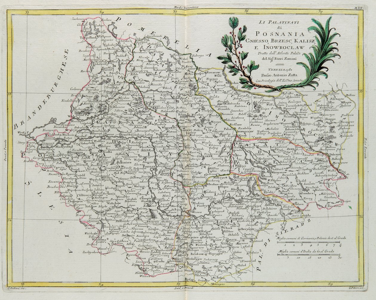 Palatinates of Posnania و Gniesno و Brzesc و Kalisz و Inovroclav ، نقش بواسطة G. بواسطة زولياني